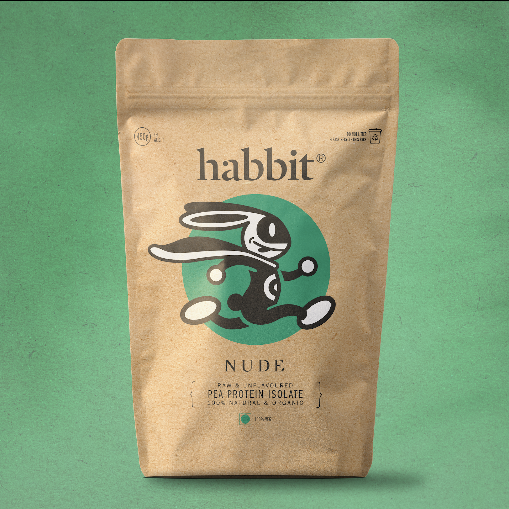 Habbit Nude | Raw and Unflavoured Protein | 450gm